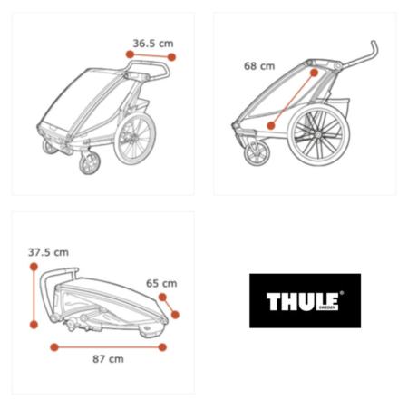 Lastenkuljetusperäkärry THULE Chariot Cross 1 + hiihtopaketti + istuinpehmuste - PAKETTITARJOUS - Image 3